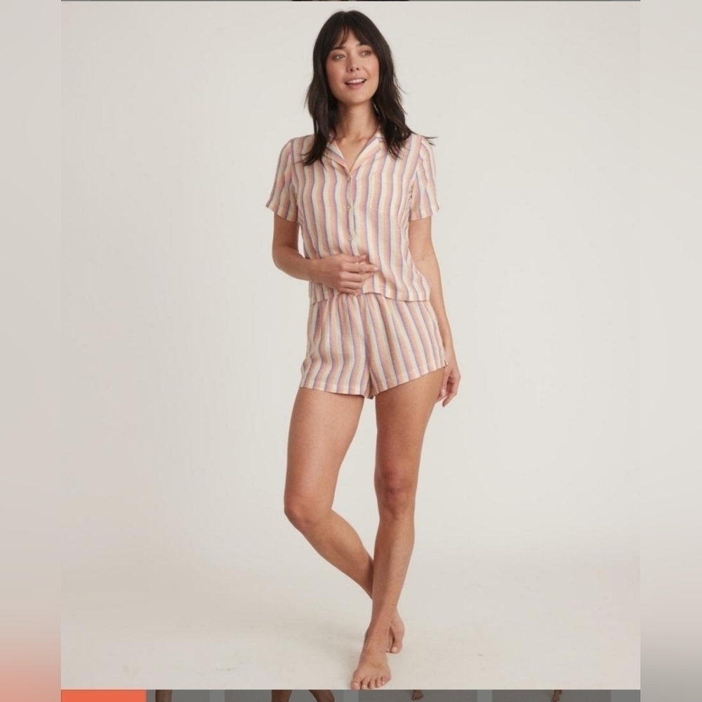 Marine Layer Womens Doze PJ Set Retro Ombre Stripe